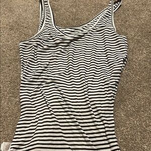 Striped Black and White Women's Tank Top